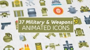 Read more about the article VIDEOHIVE 37 MILITARY & WEAPONS ICONS