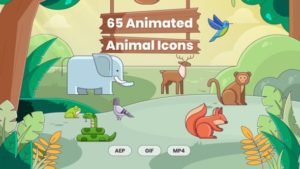 Read more about the article VIDEOHIVE 65 ANIMATED ANIMAL ICONS