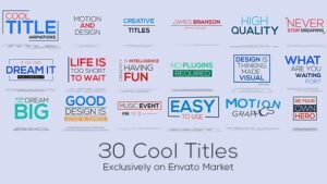 Read more about the article VIDEOHIVE 30 COOL TITLES