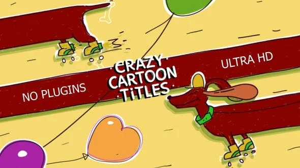 After Effects Templates Free Download - Crazy Cartoon Titles Videohive 31090341