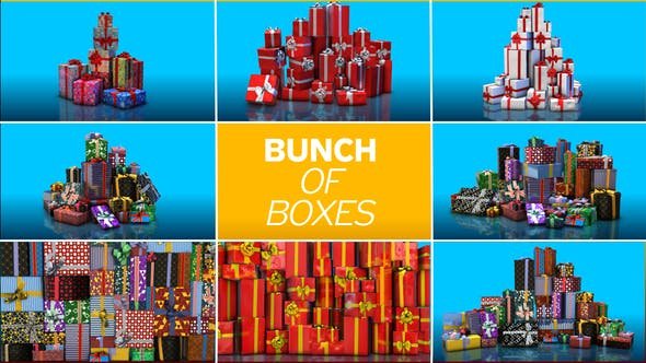 After Effects Templates Free Download - Gift Boxes Element 3d Pack 25593365 Videohive