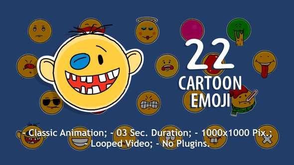 After Effects Templates Free Download - 22 Cartoon Emoji 23017206 Videohive