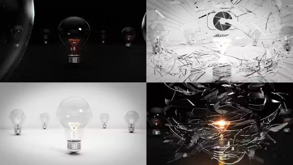 Exploding Light Bulb Logo Reveals 46729620 Videohive